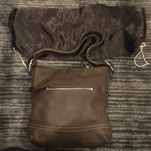 Coach Brown Buckle Strap leather bag